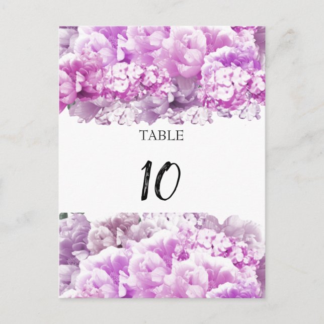 Tarjeta de número de asiento de mesa rosa monocrom (Anverso)