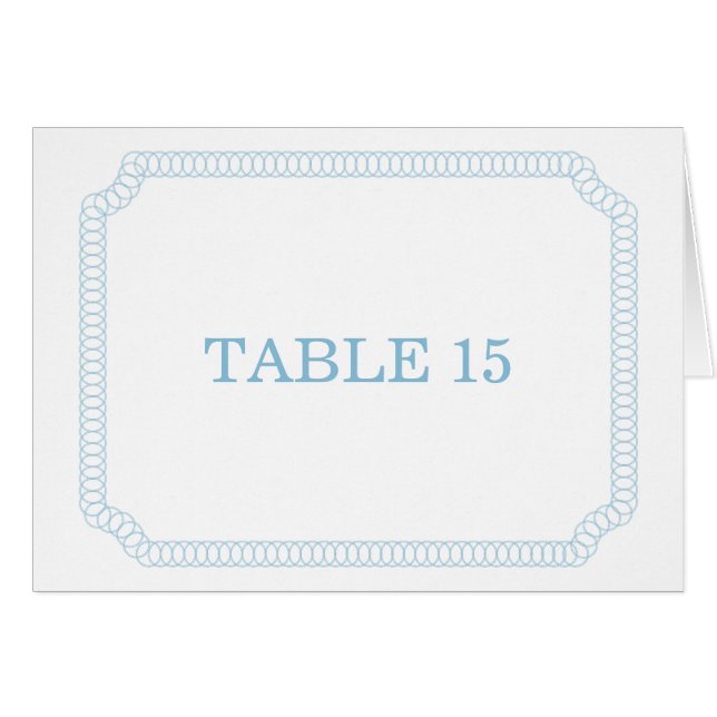 Tarjeta de número de la mesa de boletos azul rodea (Anverso (Horizontal))