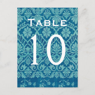Tarjeta de número de la mesa de casamiento de dama