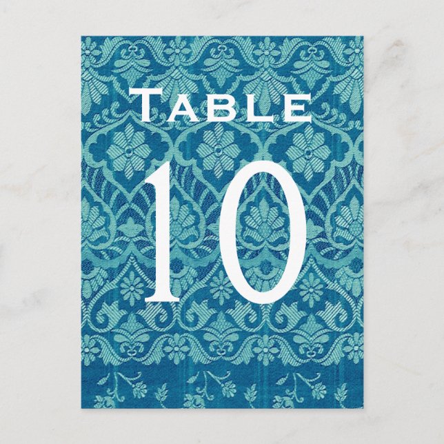 Tarjeta de número de la mesa de casamiento de dama (Anverso)