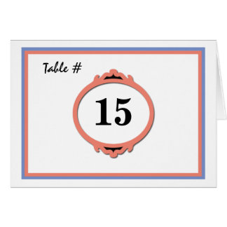 Tarjeta de número de mesa