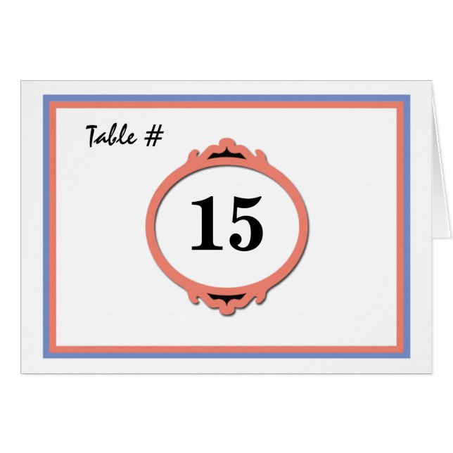 Tarjeta de número de mesa (Anverso (Horizontal))