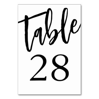 Tarjeta de número de mesa 28 de mesa minimalista e