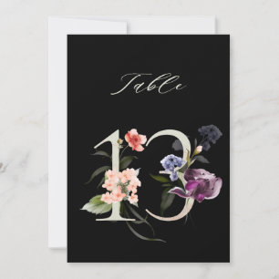 Tarjeta de número de mesa 5x7 Botánico Floral Núme