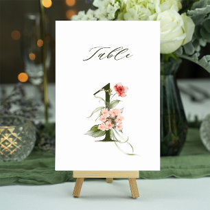 Tarjeta de número de mesa 5x7 Botánico Floral Núme