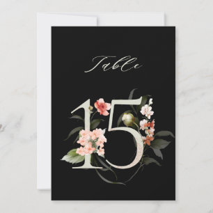 Tarjeta de número de mesa 5x7 Botánico Floral Núme