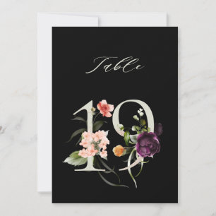 Tarjeta de número de mesa 5x7 Botánico Floral Núme
