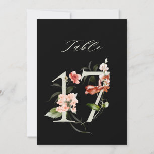 Tarjeta de número de mesa 5x7 Botánico Floral Núme