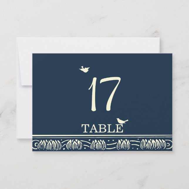 Tarjeta de número de mesa Árbol de amor floreciend (Anverso)