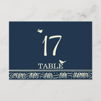 Tarjeta de número de mesa Árbol de amor floreciend