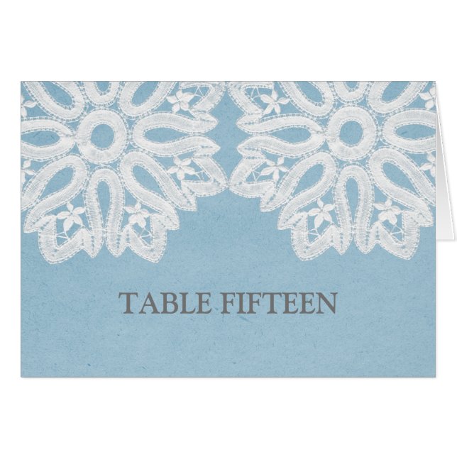 Tarjeta de número de mesa azul elegante (Anverso (Horizontal))