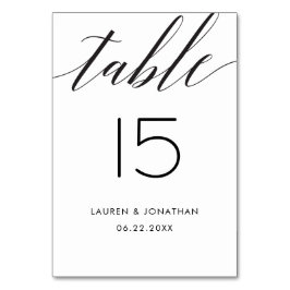 Tarjeta de número de mesa boda, elegante, negro, b