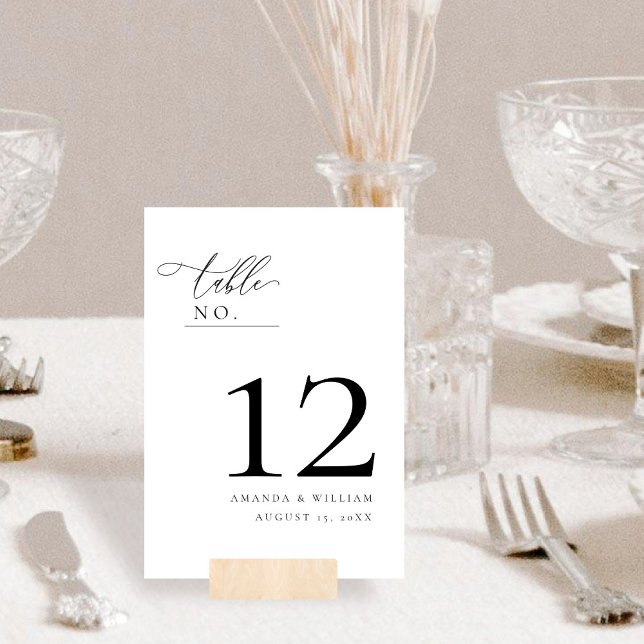Tarjeta de número de mesa Boda elegante y moderna (Subido por el creador)
