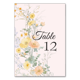 Tarjeta de Número de Mesa Botánica de Flor Silvest