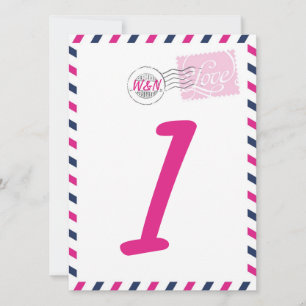 Tarjeta de número de mesa Colección Servicio Posta