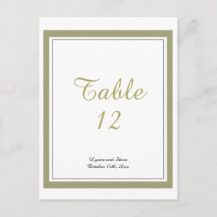 Tarjeta de número de mesa con borde dorado