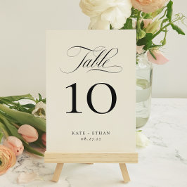 Tarjeta de número de mesa con CALIGRAFÍA MAJESTUOS