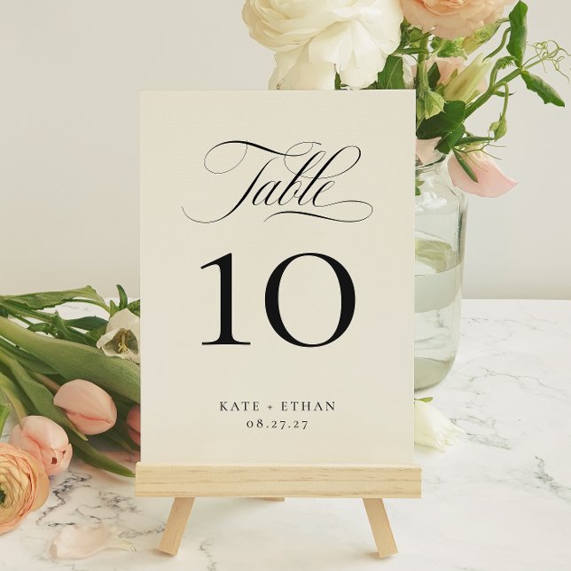 Tarjeta de número de mesa con CALIGRAFÍA MAJESTUOS (Subido por el creador)