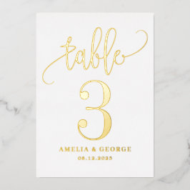Tarjeta de Número de Mesa con Caligrafía Preciosa 