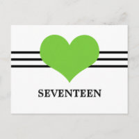 Tarjeta de número de mesa con corazón mod, verde