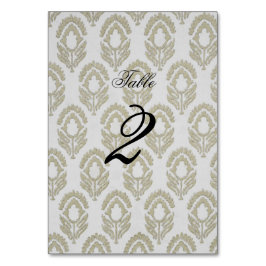 Tarjeta de número de mesa con estampado en bloque 