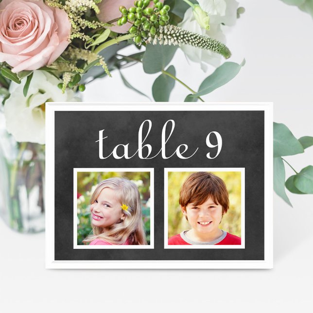 Tarjeta de Número de Mesa con Foto de Infancia en  (Subido por el creador)