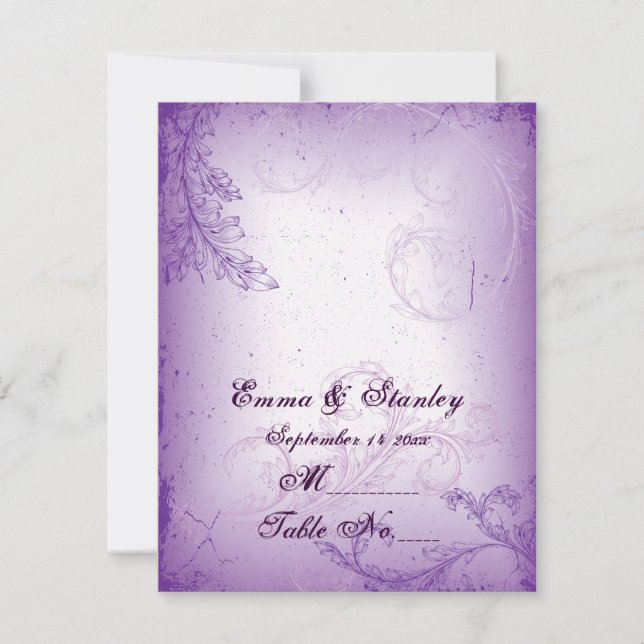 Tarjeta de número de mesa con hoja de pergamino li (Anverso)