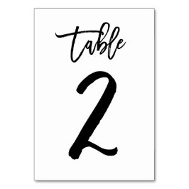 Tarjeta de número de mesa con letra a mano chic | 