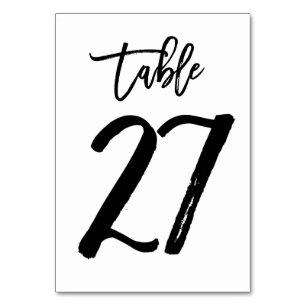 Tarjeta de número de mesa con letra a mano elegant