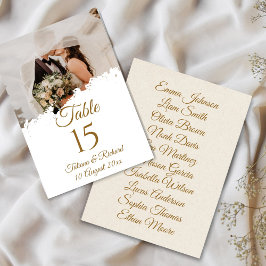Tarjeta de Número de Mesa con Letra Dorada Elegant
