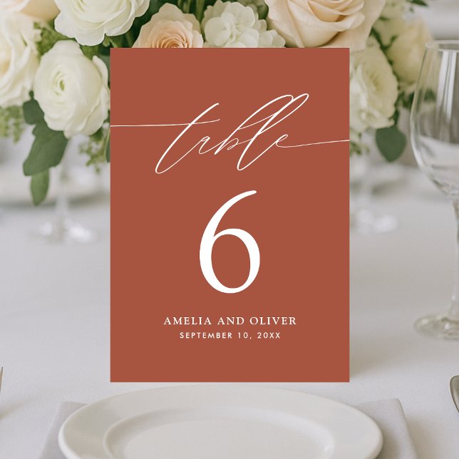 Tarjeta de número de mesa con letra manuscrita de  (Subido por el creador)