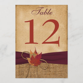 TARJETA DE NÚMERO DE MESA DE ARPILLERA FALSA DE AL