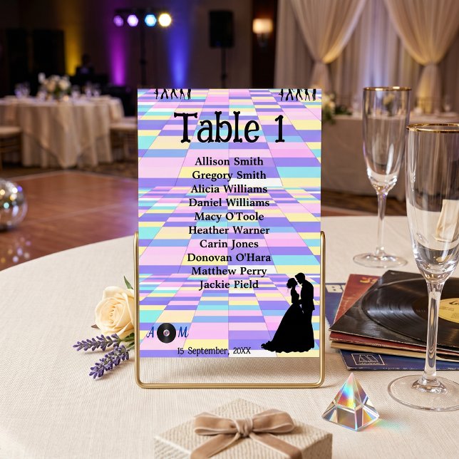 Tarjeta de número de mesa de baile de baile de dis (Subido por el creador)