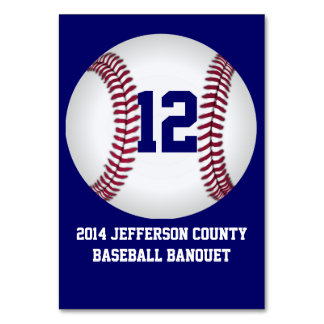 Tarjeta de número de mesa de banquete de béisbol d