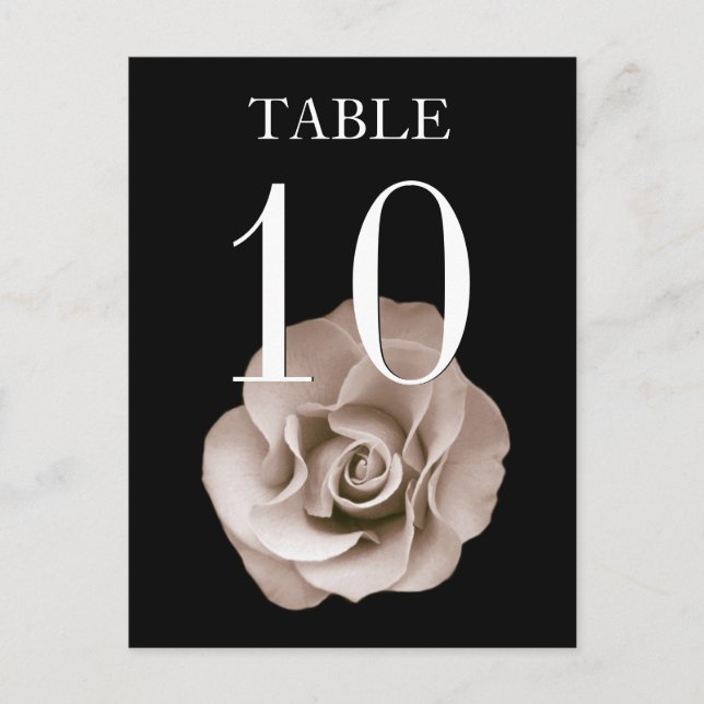 Tarjeta de número de mesa de banquete para champán (Anverso)