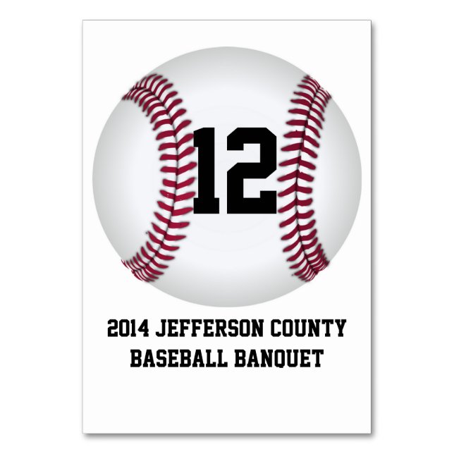 Tarjeta de número de mesa de banquetes de béisbol  (Anverso)