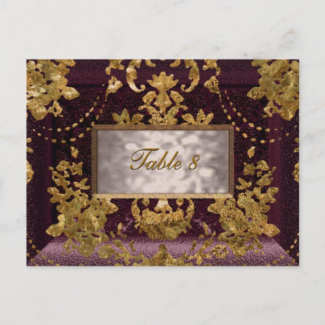 Tarjeta de número de mesa de Beaumanoir Paige Vict (Anverso)