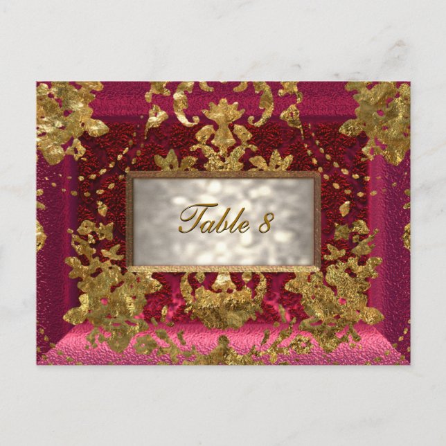 Tarjeta de número de mesa de Beaumanoir victoriano (Anverso)