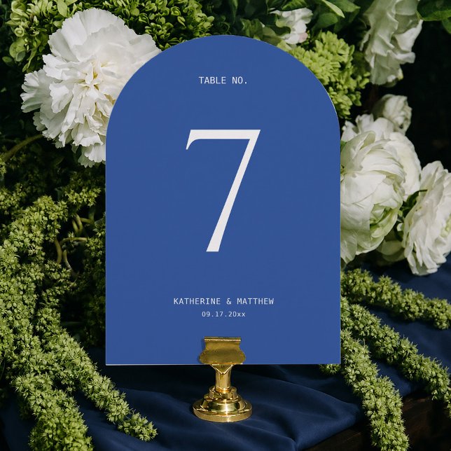 Tarjeta de número de mesa de boda azul (Subido por el creador)