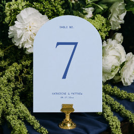 Tarjeta de número de mesa de boda Baby Blue