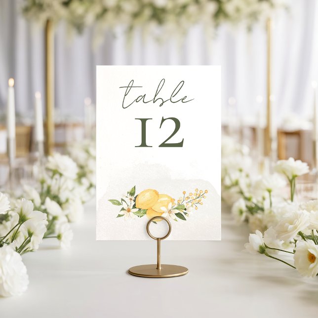Tarjeta de número de mesa de boda Besada por limón (Subido por el creador)