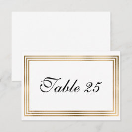 Tarjeta de número de mesa de boda con borde de lám