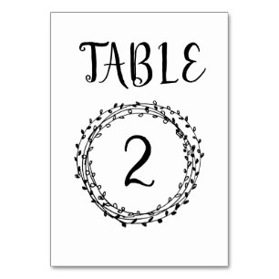 Tarjeta de número de mesa de boda con corona simpl
