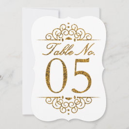 Tarjeta de número de mesa de boda con efecto de br
