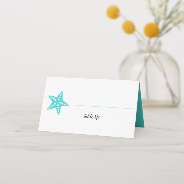Tarjeta de número de mesa de boda con estrella de  (Anverso)