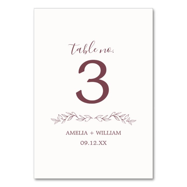 Tarjeta de número de mesa de boda con monograma de (Reverso)