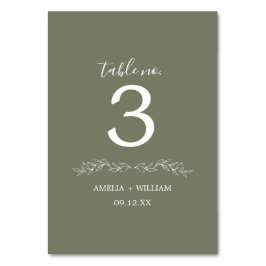 Tarjeta de número de mesa de boda con monograma de