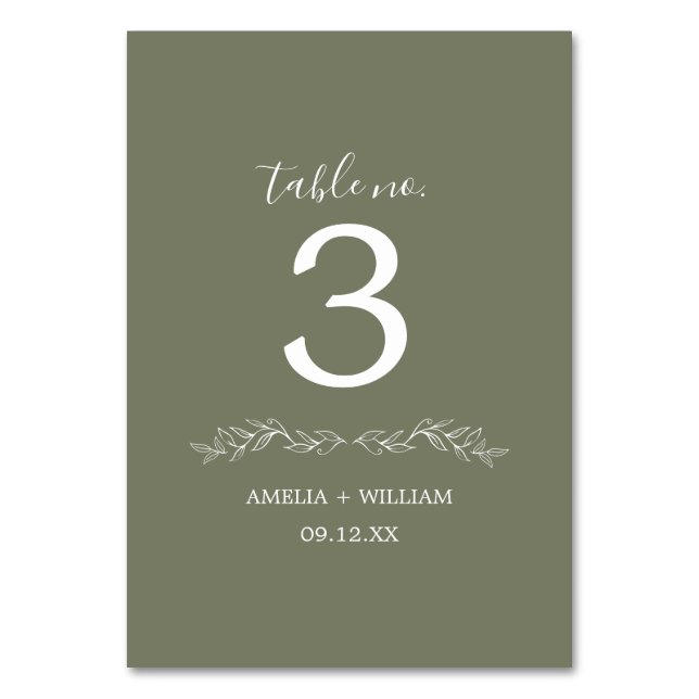 Tarjeta de número de mesa de boda con monograma de (Reverso)