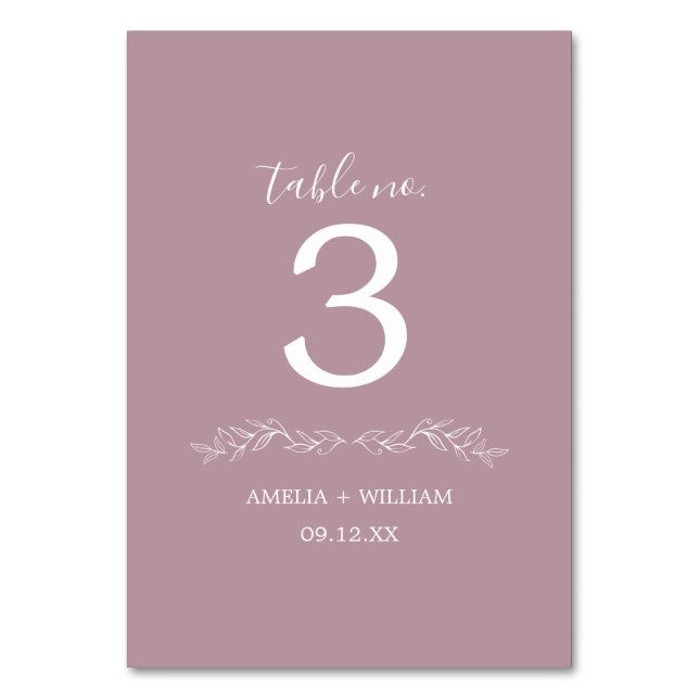 Tarjeta de número de mesa de boda con monograma de (Reverso)