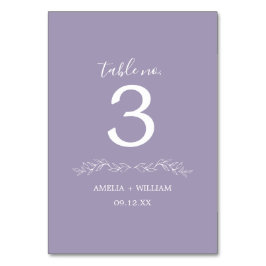 Tarjeta de número de mesa de boda con monograma de
